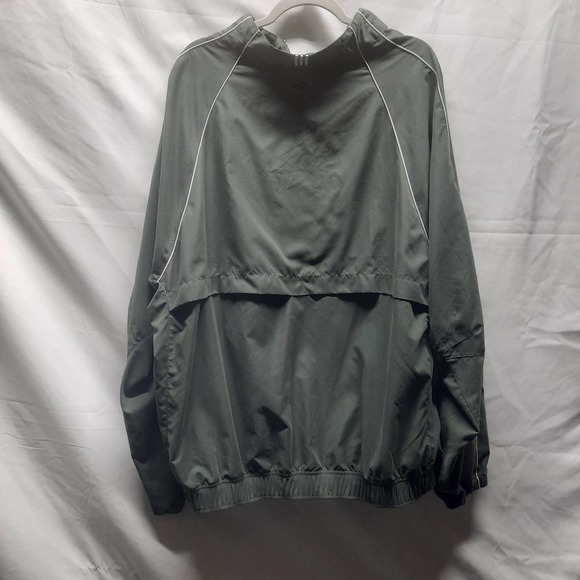 Adidas Climaproof Khaki Green W/piping Pullover 1/4 zip vent back Windbreaker 2X - Picture 2 of 8